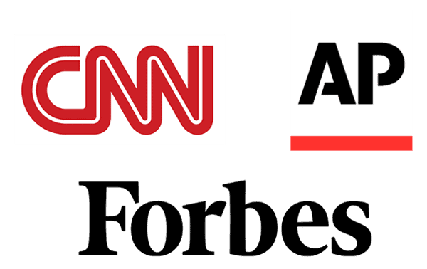CNN, AP, and Forbes logos